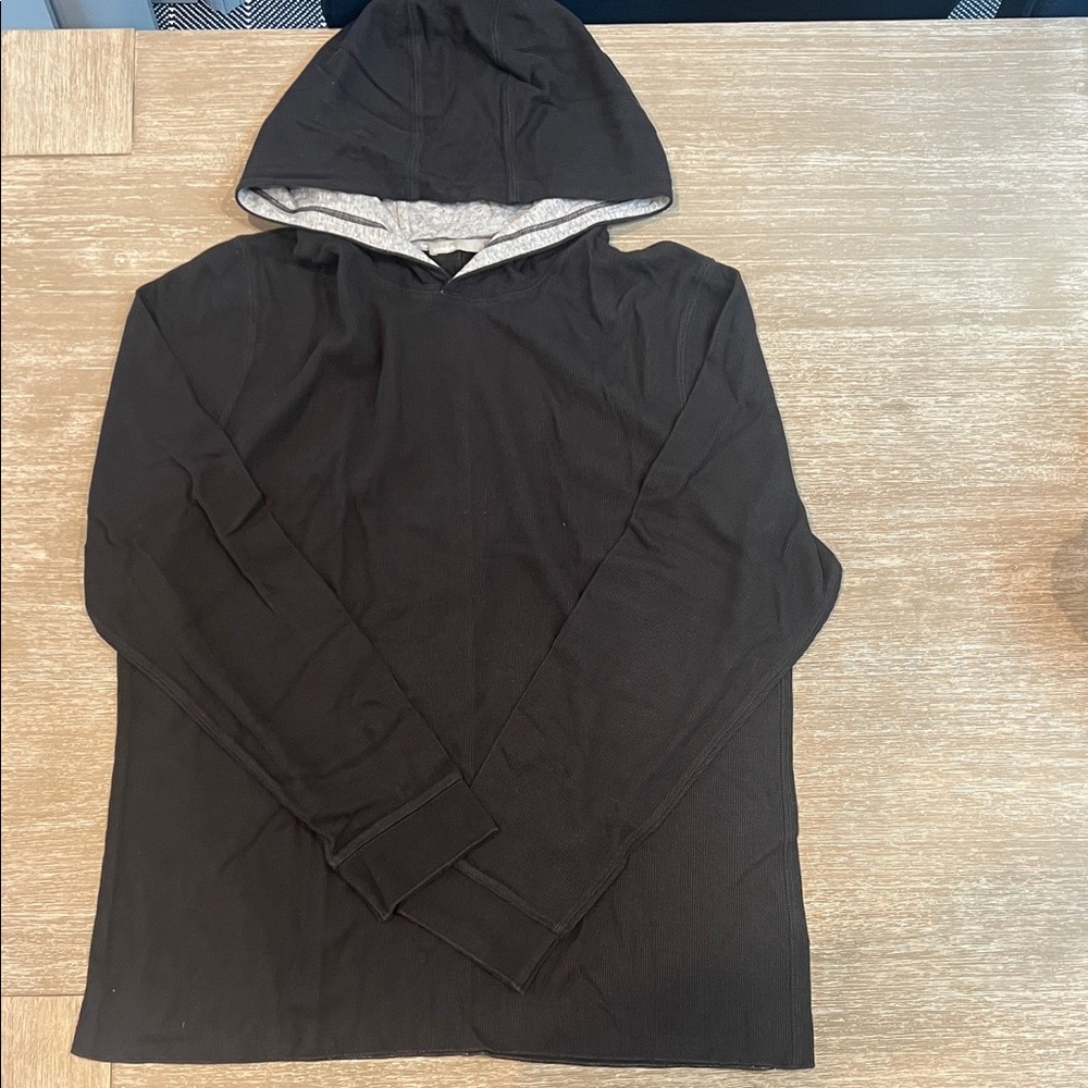 Vince Men's Black Hooded Thermal Shirt